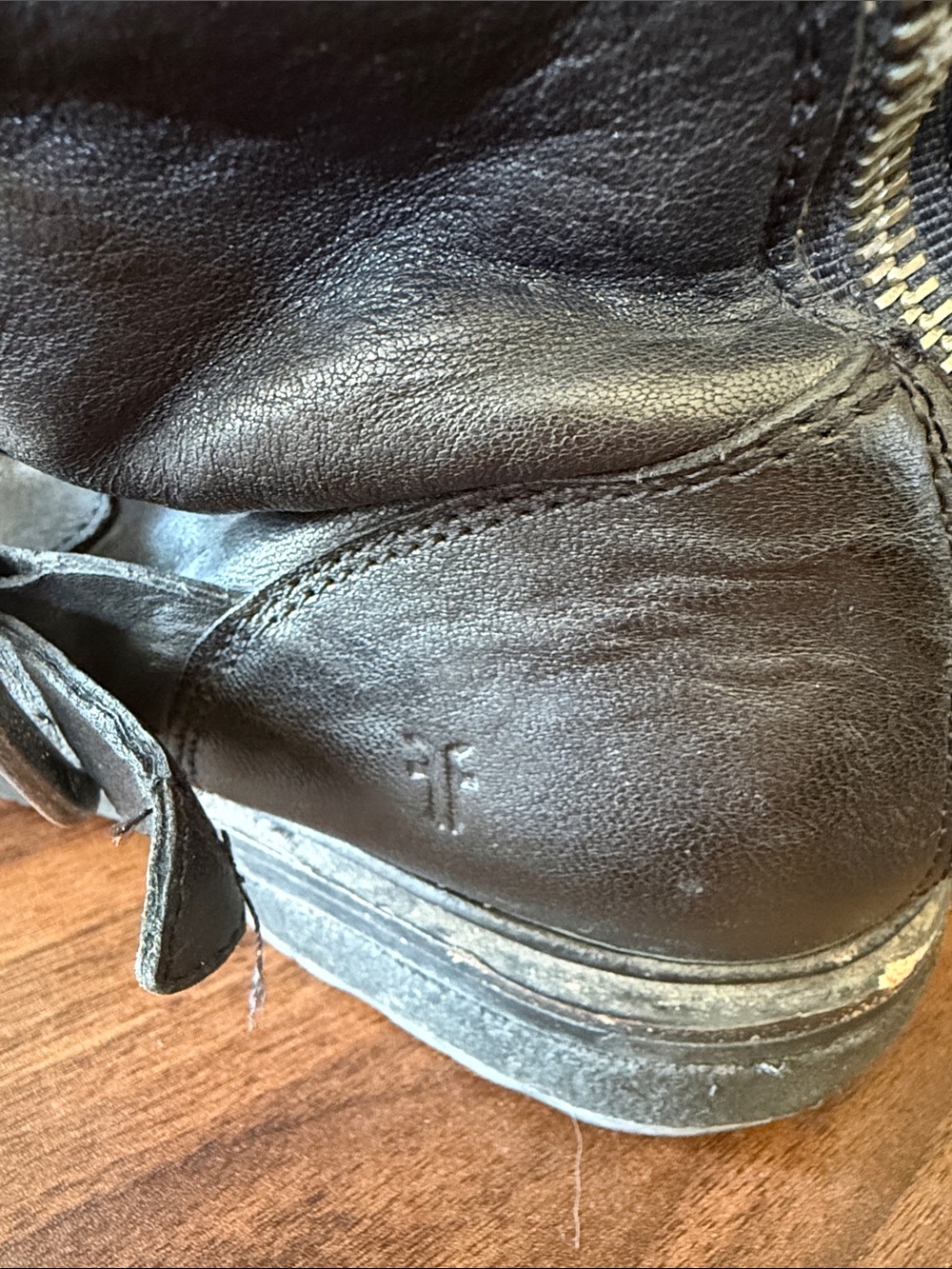 Women’s Frye Black Leather Buckle Engineer Boots - Picture 6 of 9